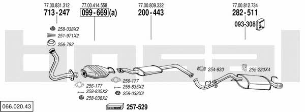 Bosal 066.020.43 Система выпуска отработаных газов 06602043: Купить в Украине - Отличная цена на EXIST.UA! 06602043 Bosal Система выпуска отработаных газов