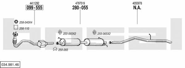 03498146 Bosal Система выпуска отработаных газов