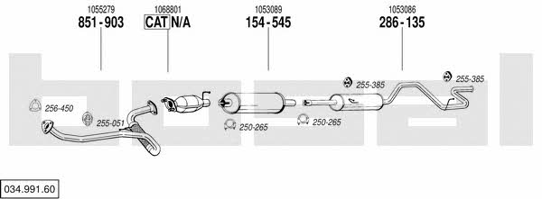 03499160 Bosal Система випуску відпрацьованих газів