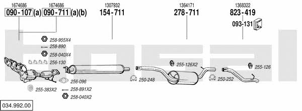03499200 Bosal Система випуску відпрацьованих газів