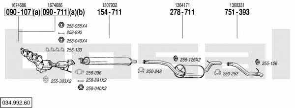 03499260 Bosal Система випуску відпрацьованих газів