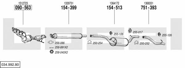 03499280 Bosal Система випуску відпрацьованих газів