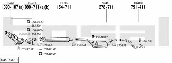 Bosal 034.993.10 Система випуску відпрацьованих газів 03499310: Купити в Україні - Добра ціна на EXIST.UA! 03499310 Bosal Система випуску відпрацьованих газів