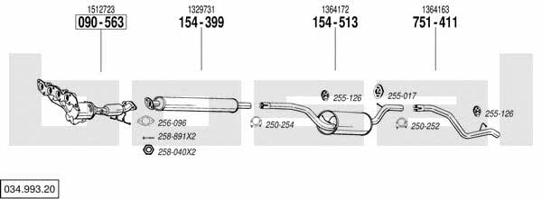 Bosal 034.993.20 Система випуску відпрацьованих газів 03499320: Купити в Україні - Добра ціна на EXIST.UA! 03499320 Bosal Система випуску відпрацьованих газів