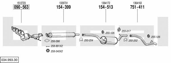 Bosal 034.993.30 Система випуску відпрацьованих газів 03499330: Купити в Україні - Добра ціна на EXIST.UA! 03499330 Bosal Система випуску відпрацьованих газів