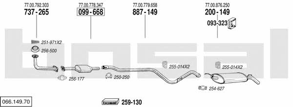 Bosal 066.149.70 Система випуску відпрацьованих газів 06614970: Купити в Україні - Добра ціна на EXIST.UA! 06614970 Bosal Система випуску відпрацьованих газів