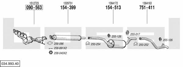 Bosal 034.993.40 Система випуску відпрацьованих газів 03499340: Купити в Україні - Добра ціна на EXIST.UA! 03499340 Bosal Система випуску відпрацьованих газів