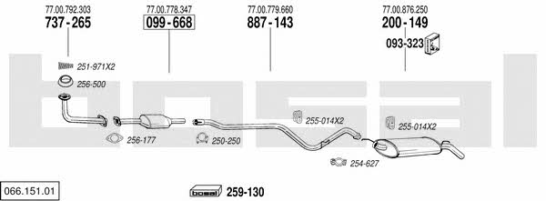 Bosal 066.151.01 Система випуску відпрацьованих газів 06615101: Купити в Україні - Добра ціна на EXIST.UA! 06615101 Bosal Система випуску відпрацьованих газів