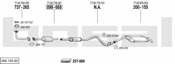 Bosal 066.155.60 Система випуску відпрацьованих газів 06615560: Купити в Україні - Добра ціна на EXIST.UA! 06615560 Bosal Система випуску відпрацьованих газів