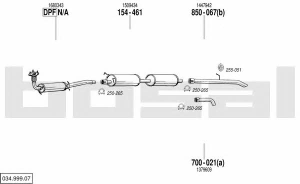 03499907 Bosal Система випуску відпрацьованих газів