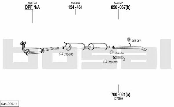 03499911 Bosal Система випуску відпрацьованих газів