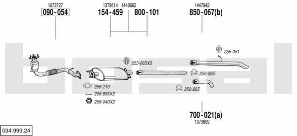 03499924 Bosal Система випуску відпрацьованих газів