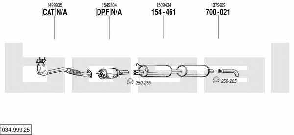 03499925 Bosal Система випуску відпрацьованих газів