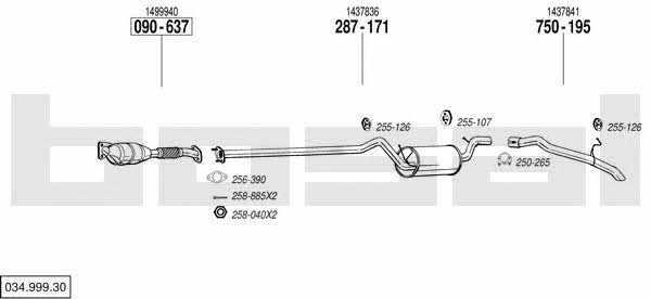 03499930 Bosal Система выпуска отработаных газов