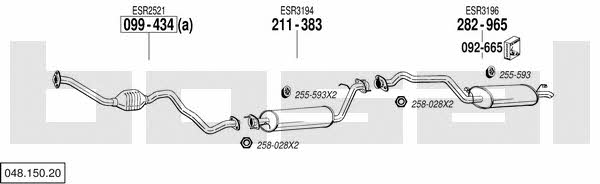 Bosal 048.150.20 Система выпуска отработаных газов 04815020: Купить в Украине - Отличная цена на EXIST.UA! 04815020 Bosal Система выпуска отработаных газов