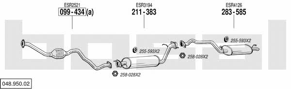 Bosal 048.950.02 Система выпуска отработаных газов 04895002: Купить в Украине - Отличная цена на EXIST.UA! 04895002 Bosal Система выпуска отработаных газов