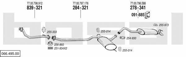 06649500 Bosal Система випуску відпрацьованих газів