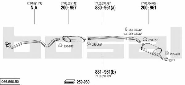 06656050 Bosal Система випуску відпрацьованих газів