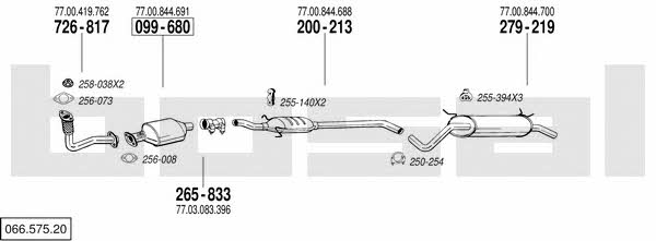 06657520 Bosal Система випуску відпрацьованих газів
