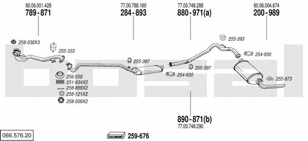 Bosal 066.576.20 Система випуску відпрацьованих газів 06657620: Приваблива ціна - Купити в Україні на EXIST.UA!