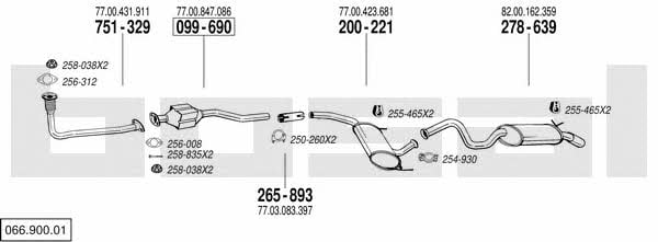 06690001 Bosal Система випуску відпрацьованих газів