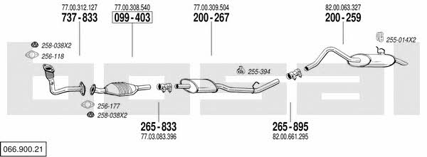 Bosal 066.900.21 Система выпуска отработаных газов 06690021: Купить в Украине - Отличная цена на EXIST.UA! 06690021 Bosal Система выпуска отработаных газов