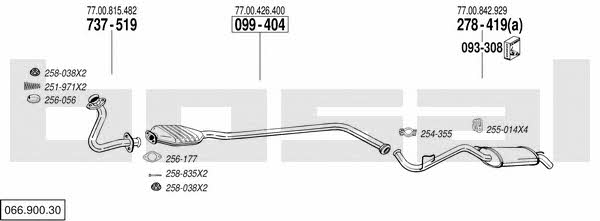 Bosal 066.900.30 Система выпуска отработаных газов 06690030: Купить в Украине - Отличная цена на EXIST.UA! 06690030 Bosal Система выпуска отработаных газов