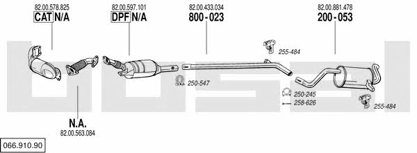Bosal 066.910.90 Система выпуска отработаных газов 06691090: Купить в Украине - Отличная цена на EXIST.UA! 06691090 Bosal Система выпуска отработаных газов