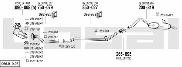 06691095 Bosal Система випуску відпрацьованих газів