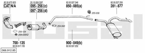 Bosal 066.912.85 Система випуску відпрацьованих газів 06691285: Приваблива ціна - Купити в Україні на EXIST.UA!