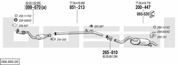  066.950.00 Система випуску відпрацьованих газів 06695000: Купити в Україні - Добра ціна на EXIST.UA!