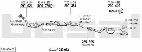 Bosal 066.950.03 Система выпуска отработаных газов 06695003: Купить в Украине - Отличная цена на EXIST.UA! 06695003 Bosal Система выпуска отработаных газов