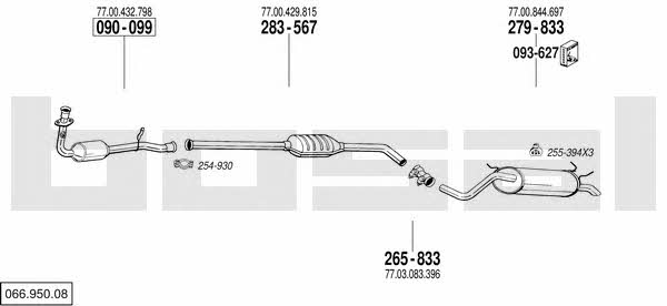 Bosal 066.950.08 Система выпуска отработаных газов 06695008: Купить в Украине - Отличная цена на EXIST.UA! 06695008 Bosal Система выпуска отработаных газов
