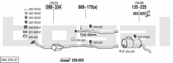 Bosal 062.376.37 Система випуску відпрацьованих газів 06237637: Купити в Україні - Добра ціна на EXIST.UA! 06237637 Bosal Система випуску відпрацьованих газів