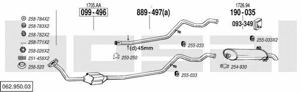 Bosal 062.950.03 Система выпуска отработаных газов 06295003: Купить в Украине - Отличная цена на EXIST.UA! 06295003 Bosal Система выпуска отработаных газов
