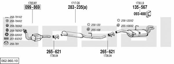 Bosal 062.960.10 Система выпуска отработаных газов 06296010: Купить в Украине - Отличная цена на EXIST.UA! 06296010 Bosal Система выпуска отработаных газов