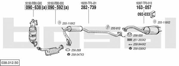 Bosal 038.012.50 Система випуску відпрацьованих газів 03801250: Купити в Україні - Добра ціна на EXIST.UA! 03801250 Bosal Система випуску відпрацьованих газів