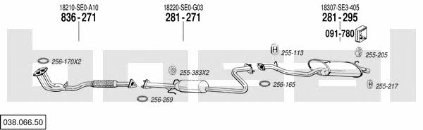 Bosal 038.066.50 Система випуску відпрацьованих газів 03806650: Купити в Україні - Добра ціна на EXIST.UA! 03806650 Bosal Система випуску відпрацьованих газів