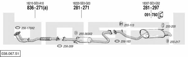 Bosal 038.067.51 Система випуску відпрацьованих газів 03806751: Купити в Україні - Добра ціна на EXIST.UA! 03806751 Bosal Система випуску відпрацьованих газів