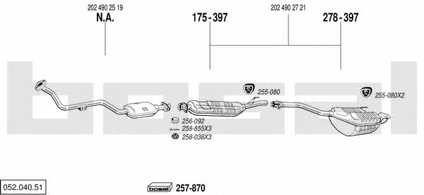 Bosal 052.040.51 Система випуску відпрацьованих газів 05204051: Купити в Україні - Добра ціна на EXIST.UA! 05204051 Bosal Система випуску відпрацьованих газів