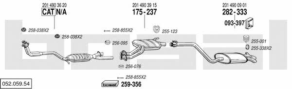 Bosal 052.059.54 Система випуску відпрацьованих газів 05205954: Купити в Україні - Добра ціна на EXIST.UA! 05205954 Bosal Система випуску відпрацьованих газів