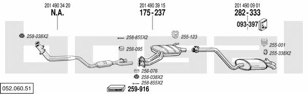 Bosal 052.060.51 Система випуску відпрацьованих газів 05206051: Купити в Україні - Добра ціна на EXIST.UA! 05206051 Bosal Система випуску відпрацьованих газів