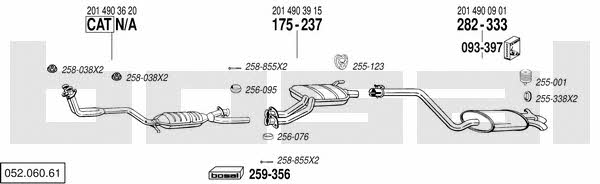 Bosal 052.060.61 Система випуску відпрацьованих газів 05206061: Купити в Україні - Добра ціна на EXIST.UA! 05206061 Bosal Система випуску відпрацьованих газів