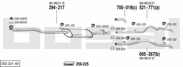 Bosal 052.221.40 Система випуску відпрацьованих газів 05222140: Купити в Україні - Добра ціна на EXIST.UA! 05222140 Bosal Система випуску відпрацьованих газів
