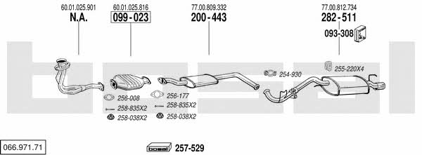 Bosal 066.971.71 Система выпуска отработаных газов 06697171: Купить в Украине - Отличная цена на EXIST.UA! 06697171 Bosal Система выпуска отработаных газов