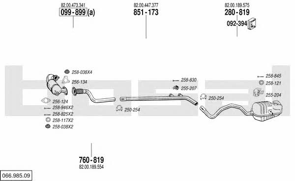 Bosal 066.985.09 Система випуску відпрацьованих газів 06698509: Купити в Україні - Добра ціна на EXIST.UA! 06698509 Bosal Система випуску відпрацьованих газів