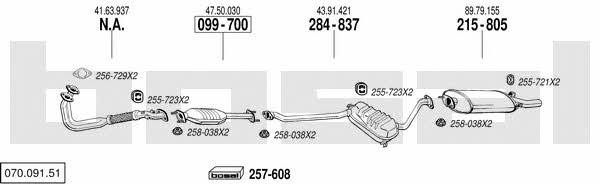 Bosal 070.091.51 Система випуску відпрацьованих газів 07009151: Купити в Україні - Добра ціна на EXIST.UA! 07009151 Bosal Система випуску відпрацьованих газів