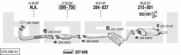 Bosal 070.092.51 Система випуску відпрацьованих газів 07009251: Купити в Україні - Добра ціна на EXIST.UA! 07009251 Bosal Система випуску відпрацьованих газів
