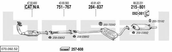 Bosal 070.092.52 Система випуску відпрацьованих газів 07009252: Купити в Україні - Добра ціна на EXIST.UA! 07009252 Bosal Система випуску відпрацьованих газів