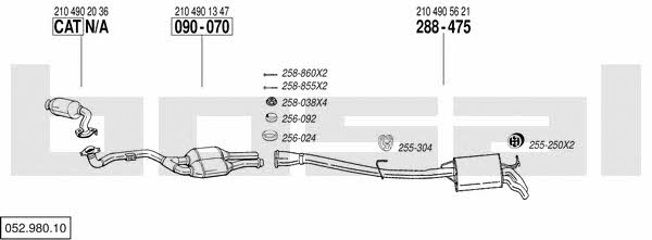 Bosal 052.980.10 Система випуску відпрацьованих газів 05298010: Купити в Україні - Добра ціна на EXIST.UA! 05298010 Bosal Система випуску відпрацьованих газів